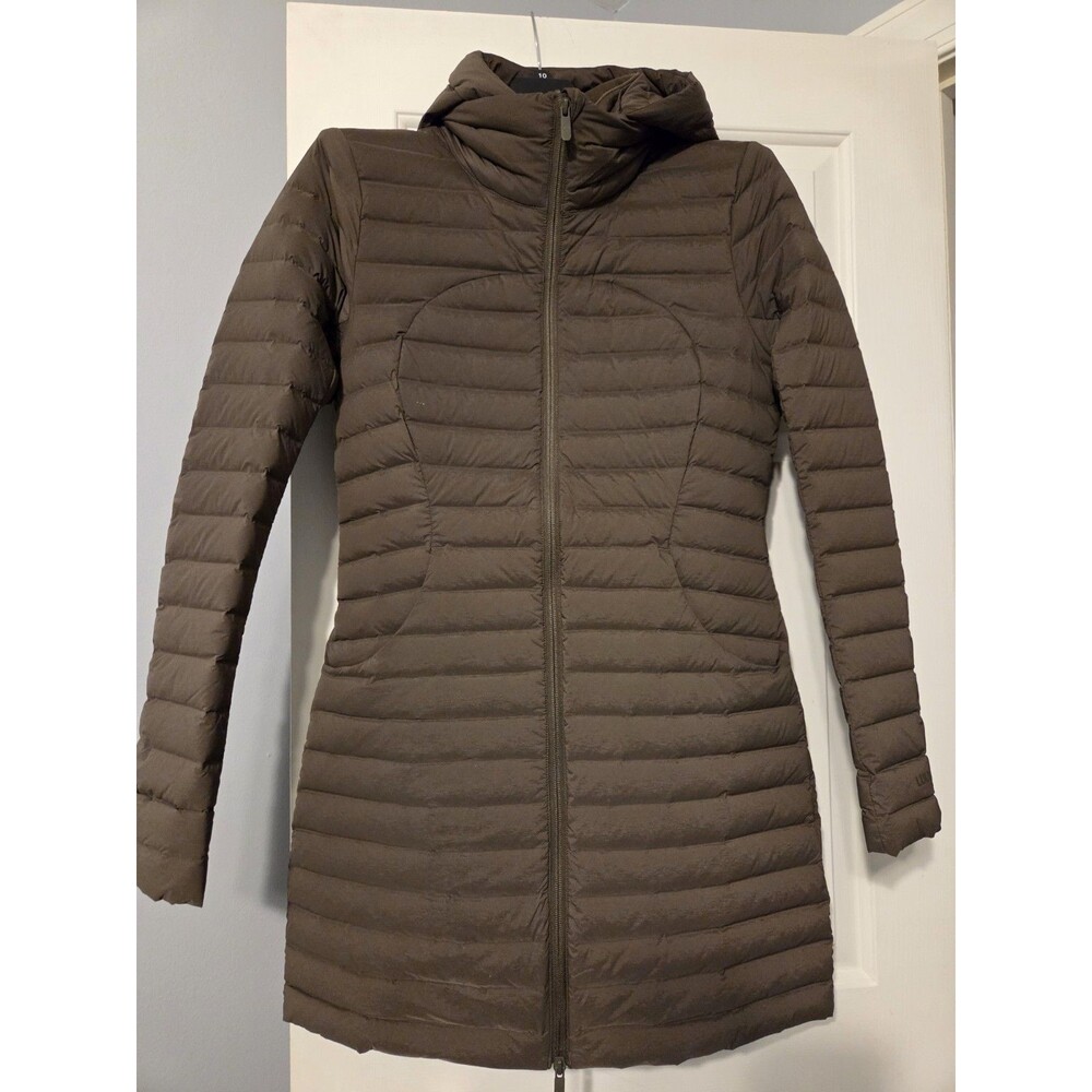 NWT from Lululemon authentic Pack It Down long Jacket Olive brown green Size 8